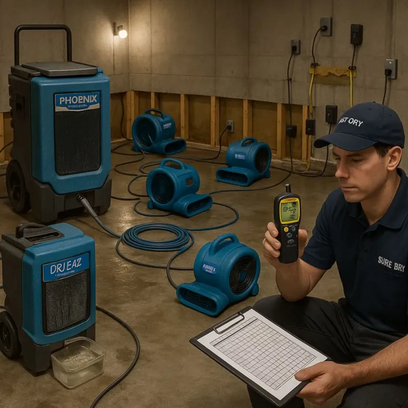 Structural Drying and Dehumidification process in Moca Municipio, PR
